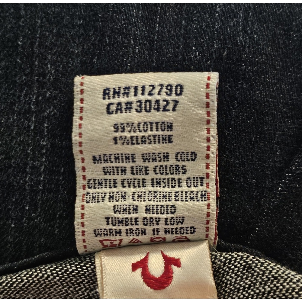 VTG TRUE RELIGION JEANS WOMENS 26 JOEY TWISTED SEAM FLARE LEG LOW RISE USA Y2K - Picture 4 of 4